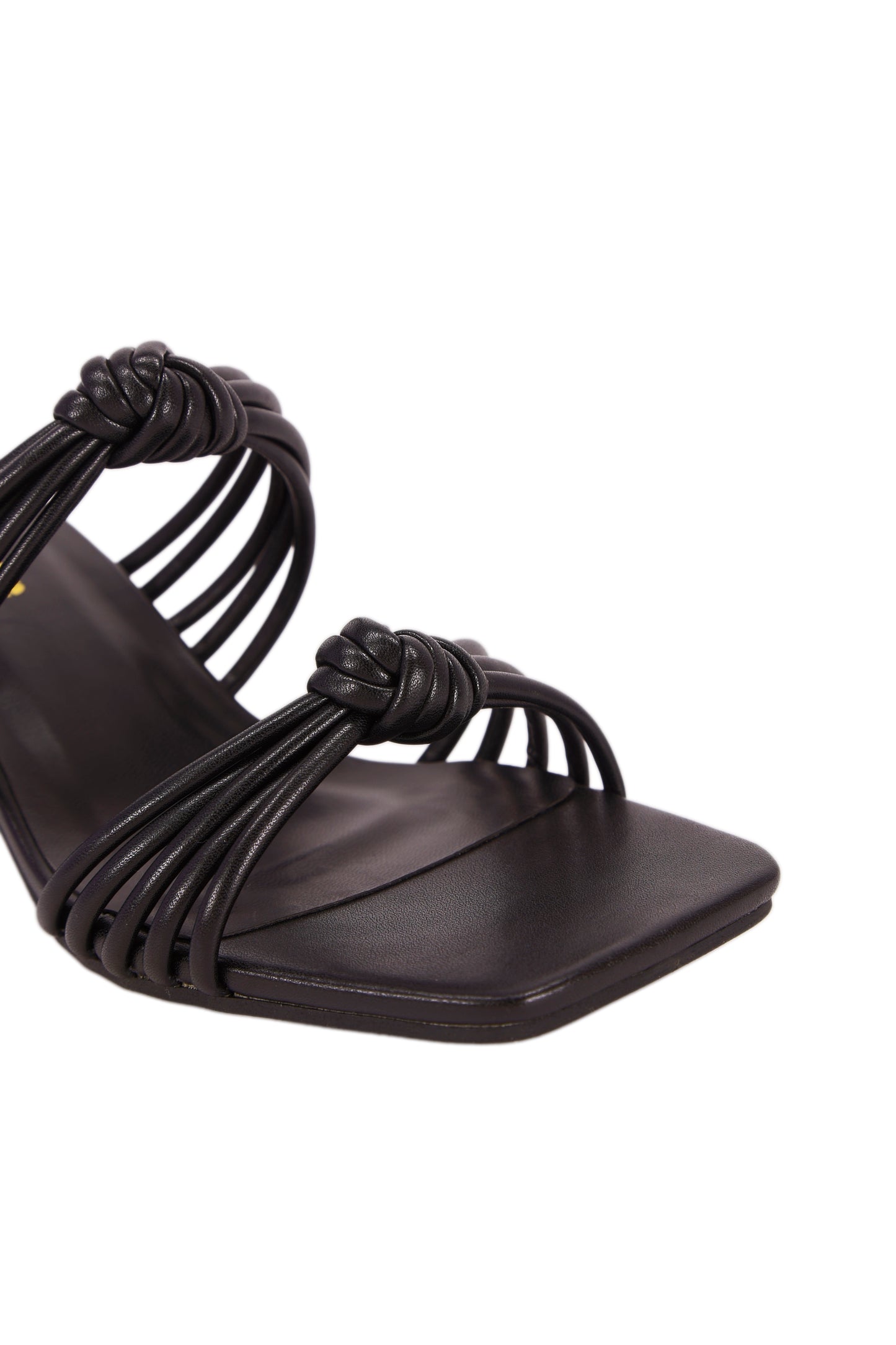 Black shiny PU sandals 1721-1