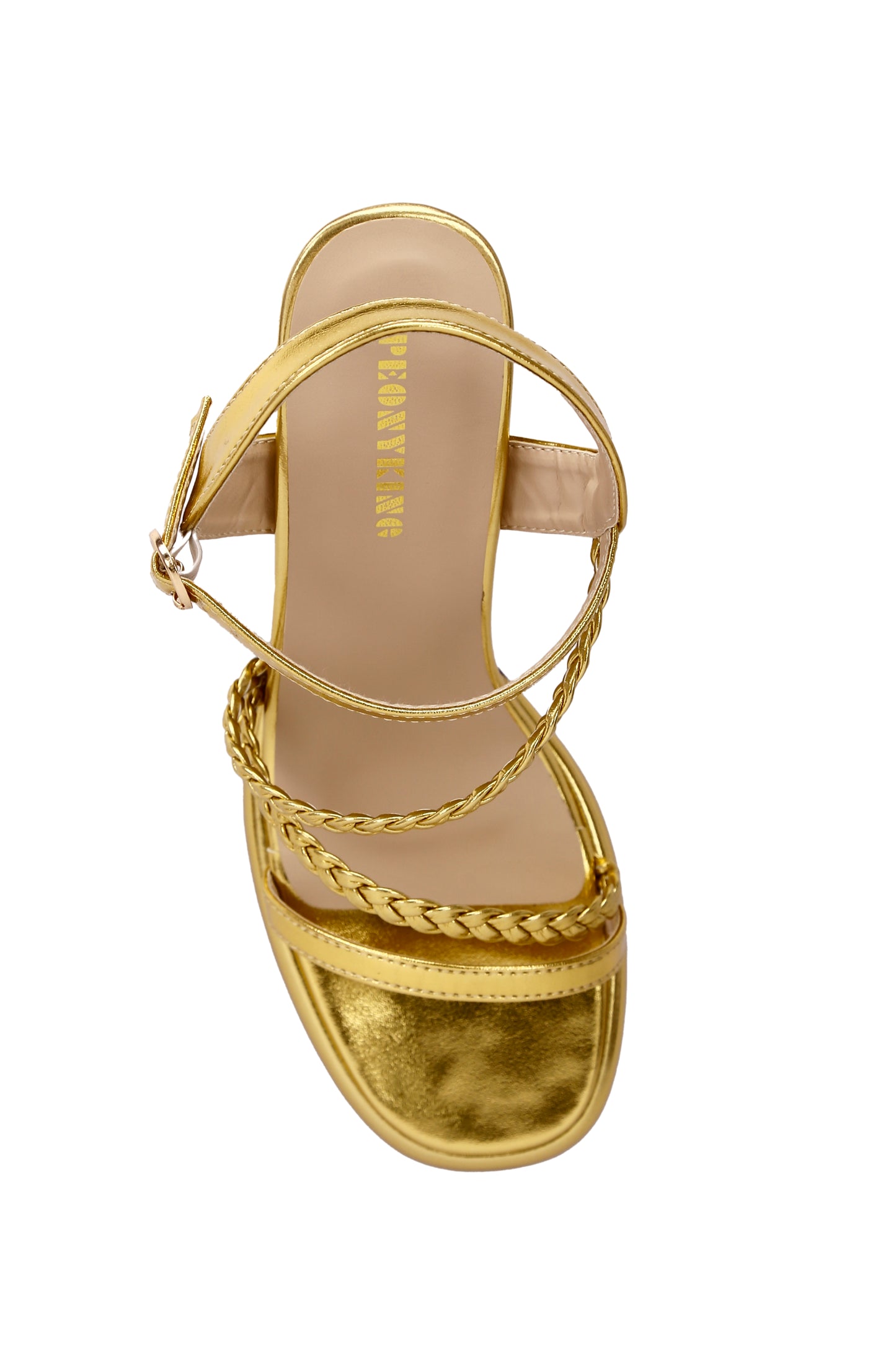 Steven Women's Gold Sandal with Block Heel