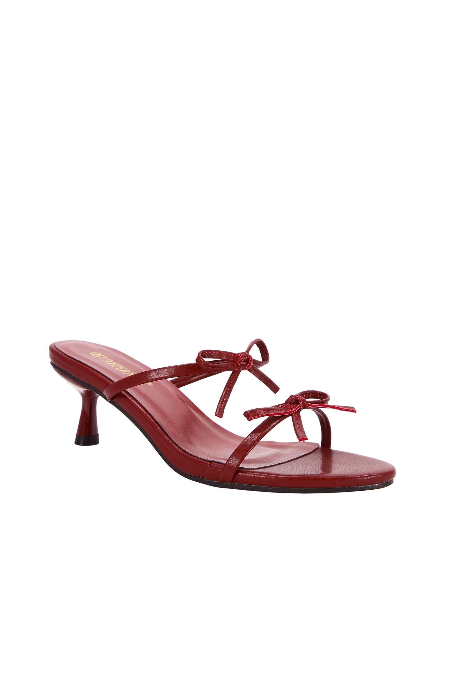 Women's High Heel Fashion Party & Vacation Style Burgundy Angora Red Bow Cocktail High Heels 1161-1