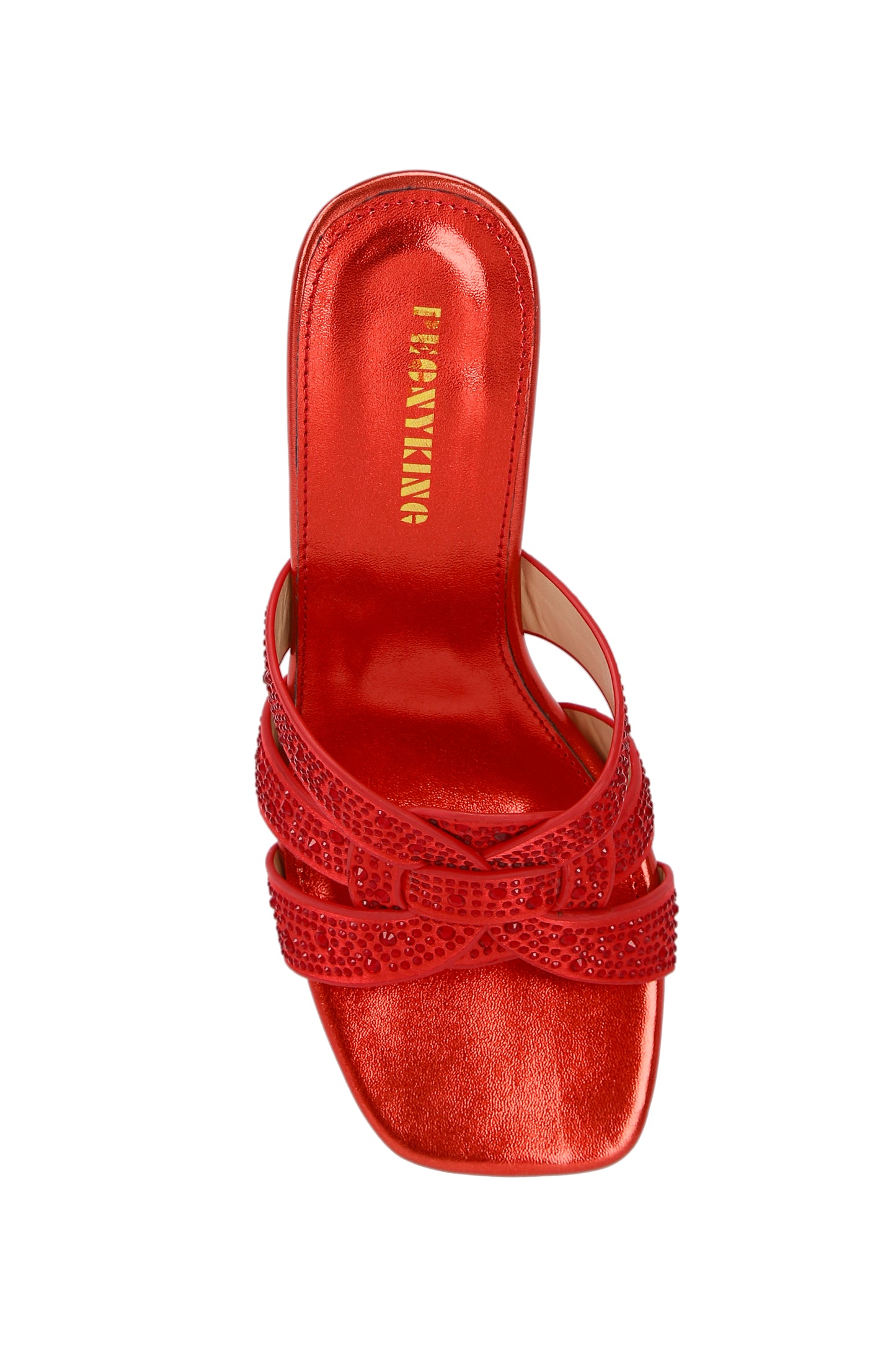Red diamond high heel sandals for women 9855-1