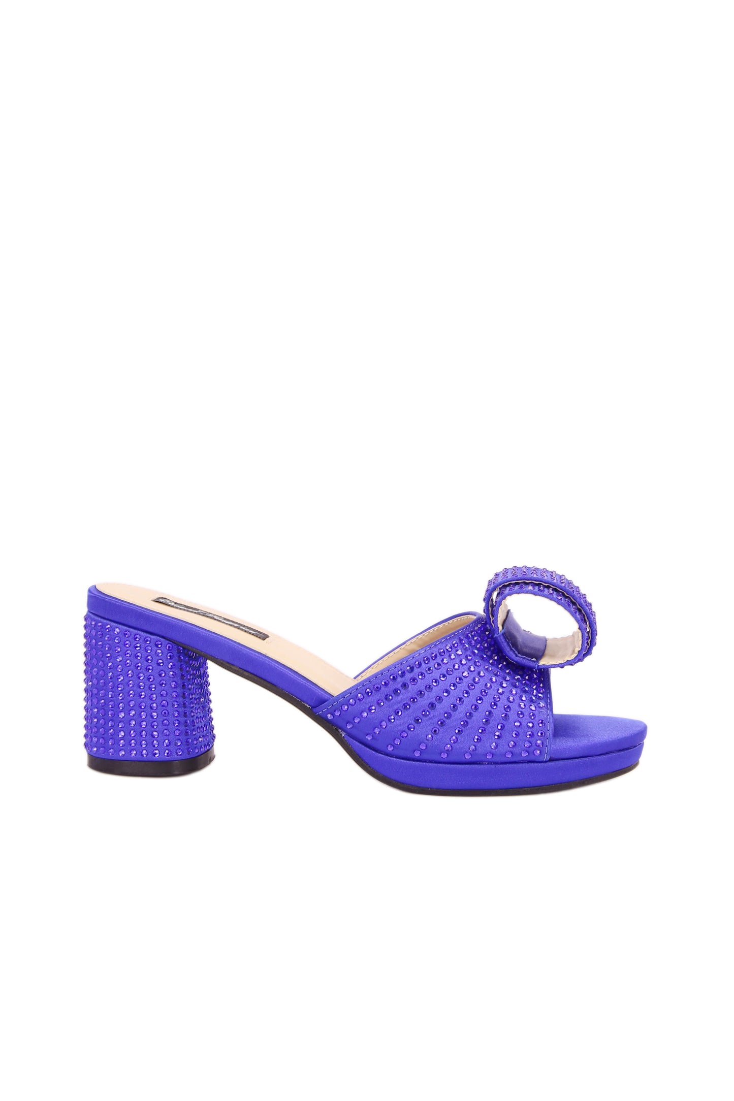 Silk fabric diamond inlaid fashionable mid-heel women's sandals 7329-1
