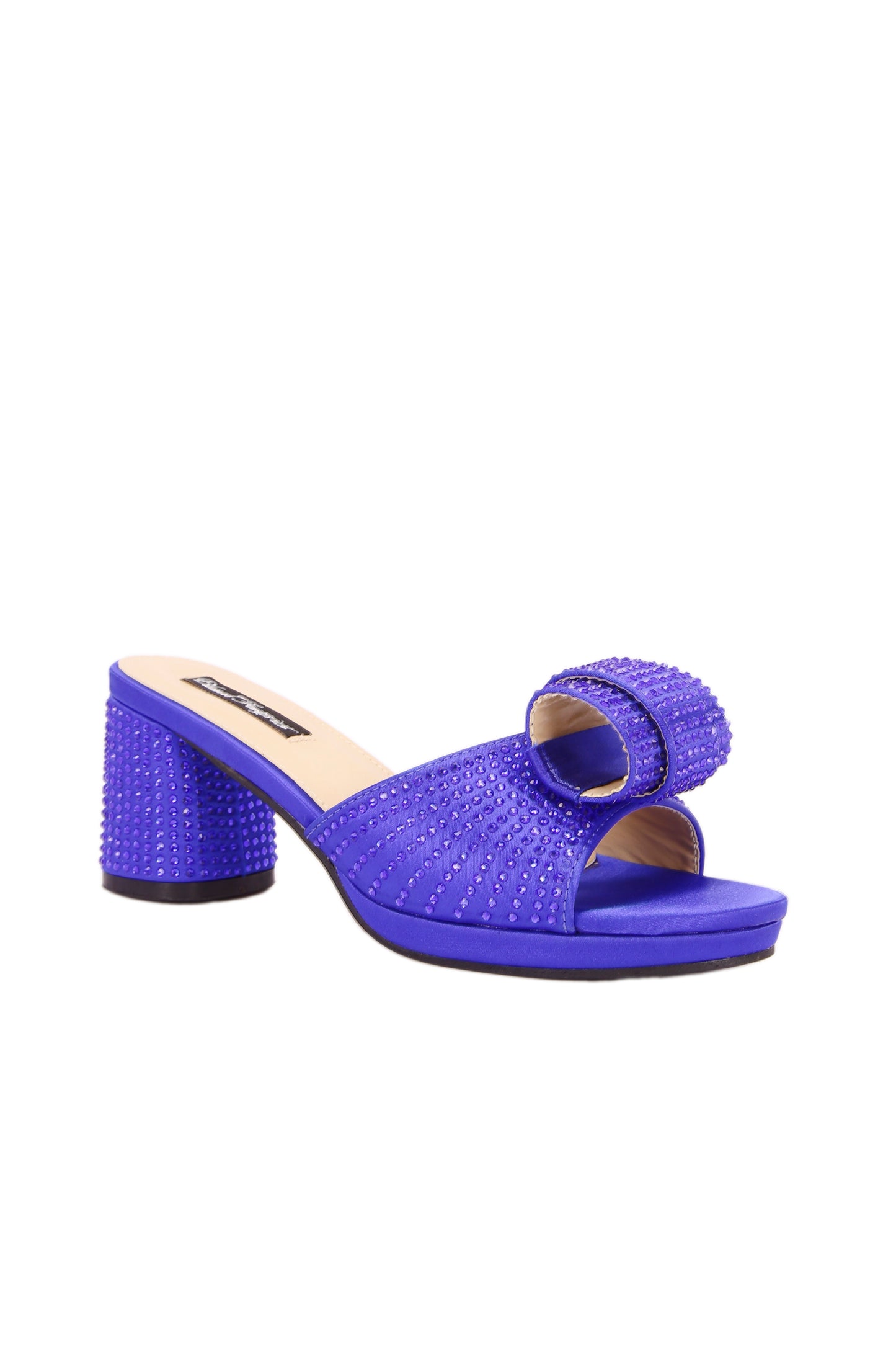Silk fabric diamond inlaid fashionable mid-heel women's sandals 7329-1