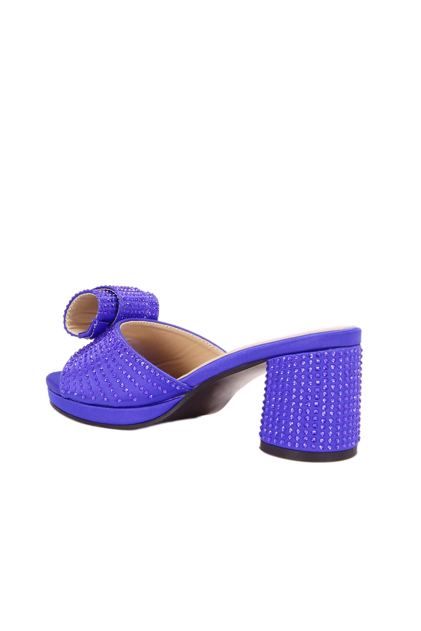 Silk fabric diamond inlaid fashionable mid-heel women's sandals 7329-1