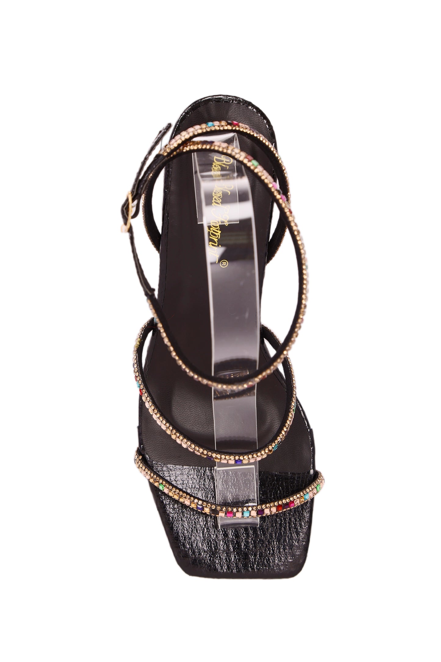 French women's fashion colored diamond mid-heel sandals, ankle strap snakeskin pattern women's shoes 5261-3