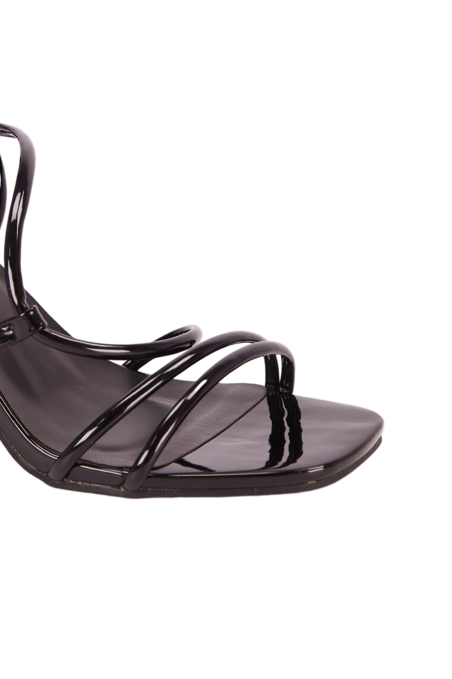 Black popular high-heeled women's sandals (with back ankle strap) B168-1