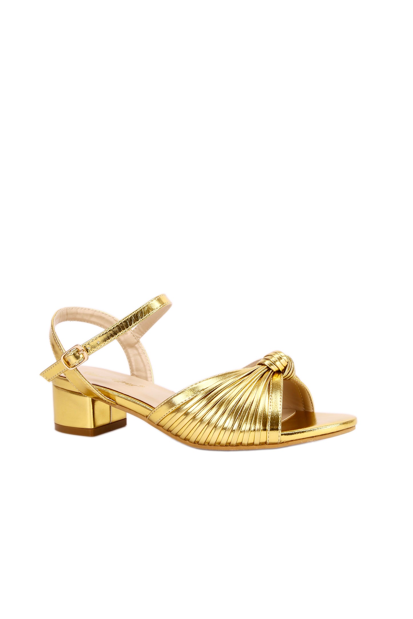 Metallic fabric thin straps fashionable mid-heel women's shoes 6914-1