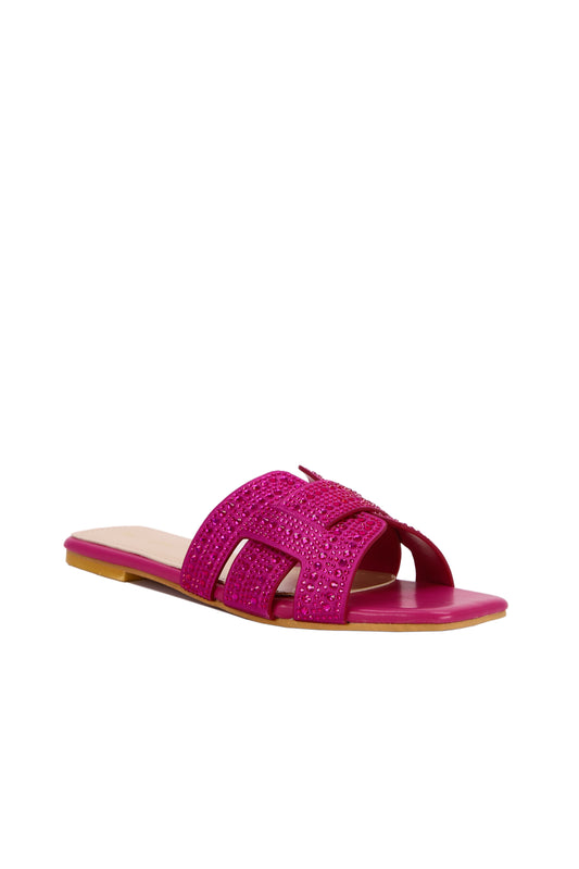 Women's Rhinestone Decoration Casual Flat Sandals, Ideal For Daily Wear  2266-1