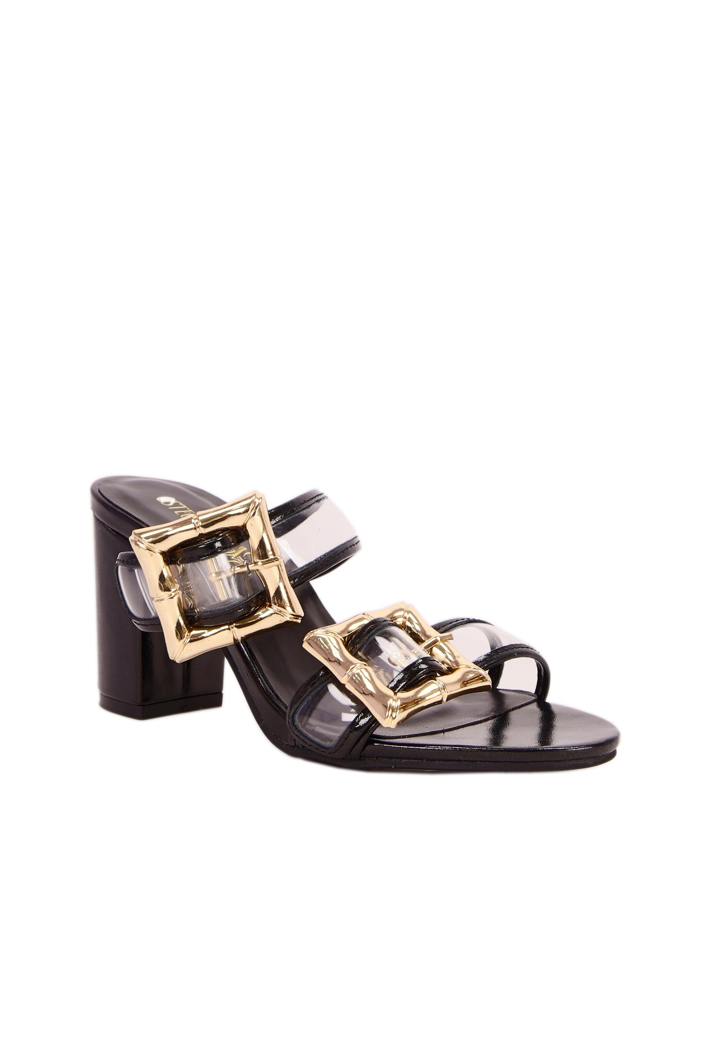 Transparent fabric high heel women's shoes (with metal buckles) 8269-1