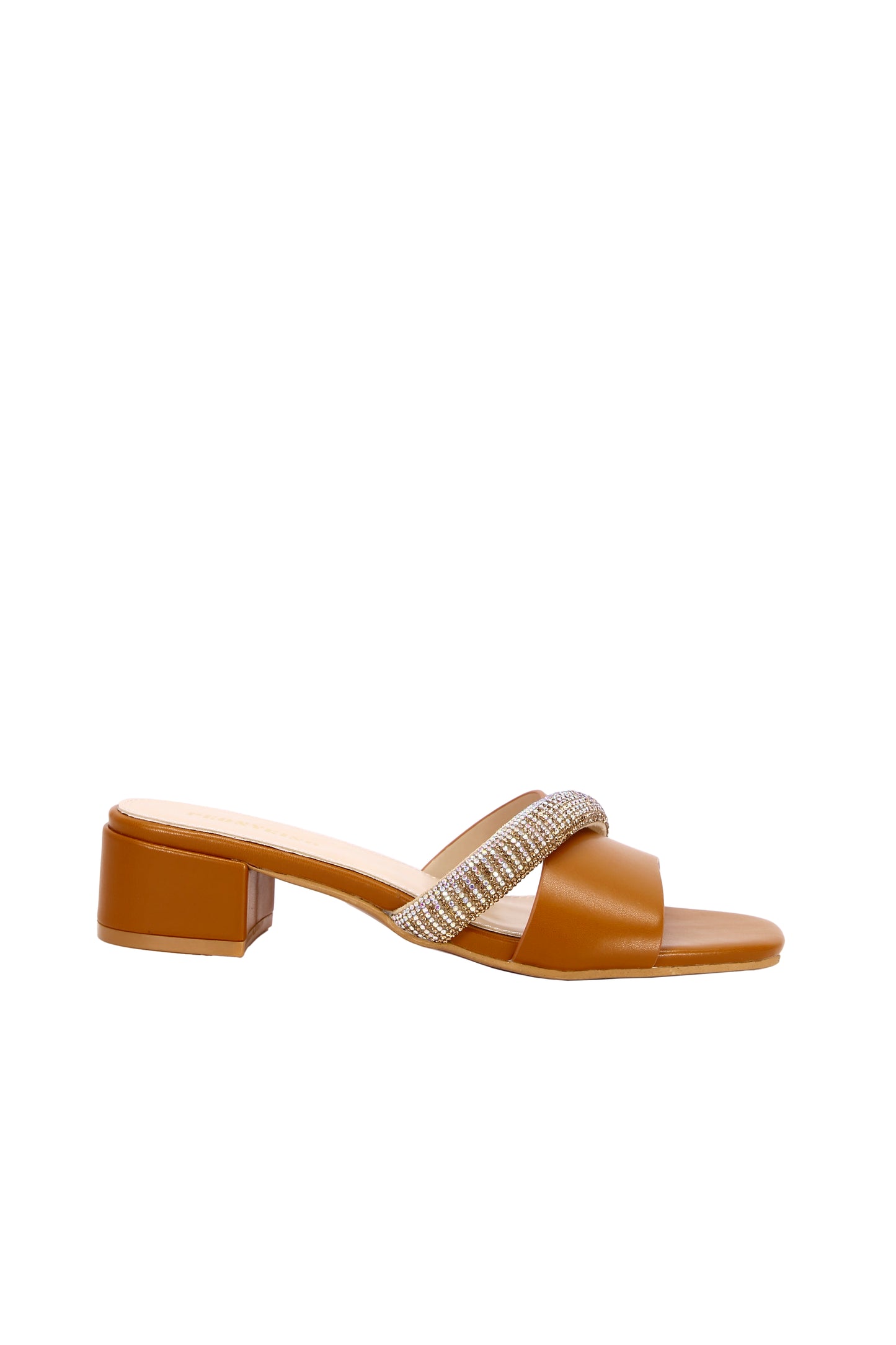 Women's low heel faux leather sandals, thick imitation diamond strap women's shoes 367-2
