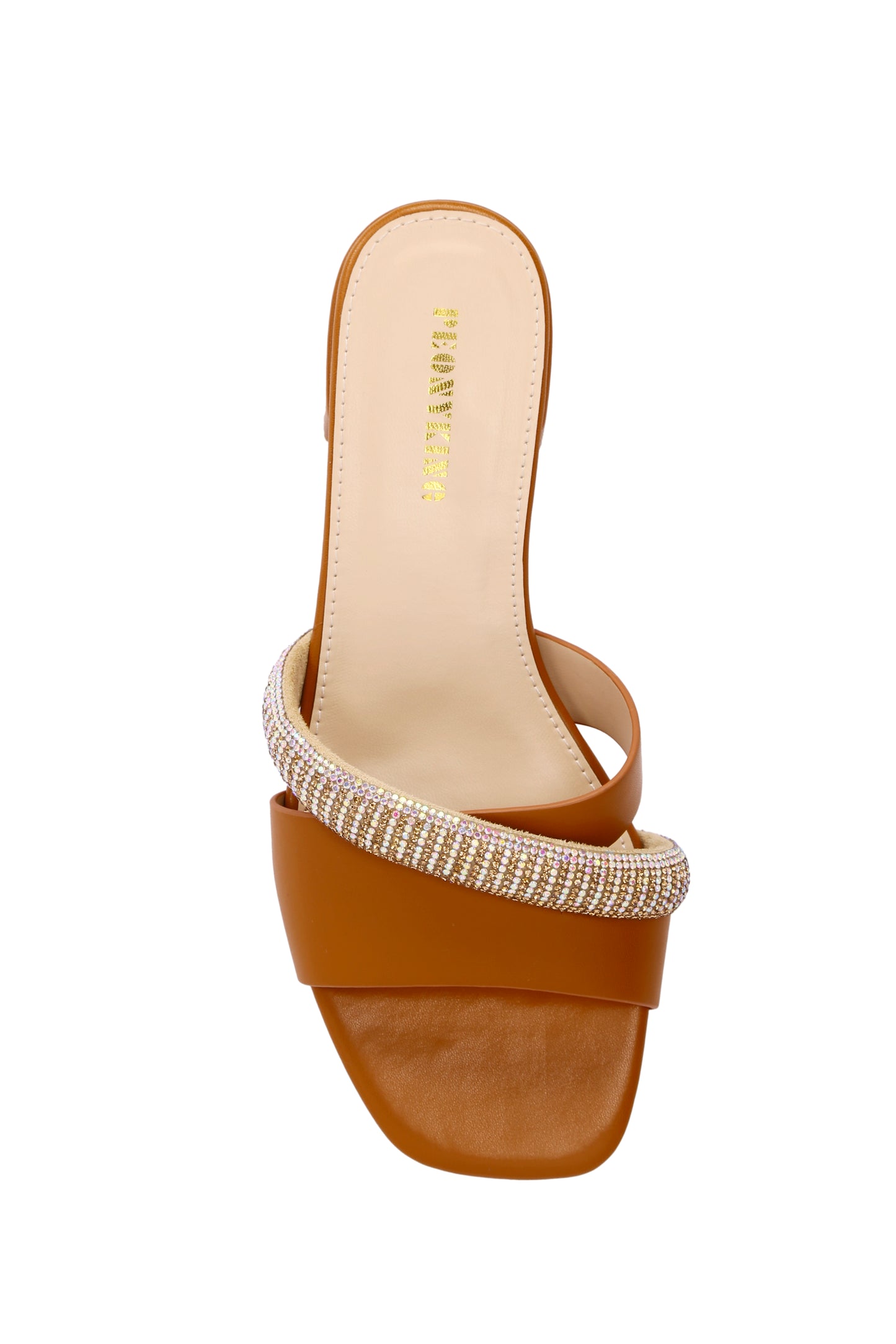 Women's low heel faux leather sandals, thick imitation diamond strap women's shoes 367-2