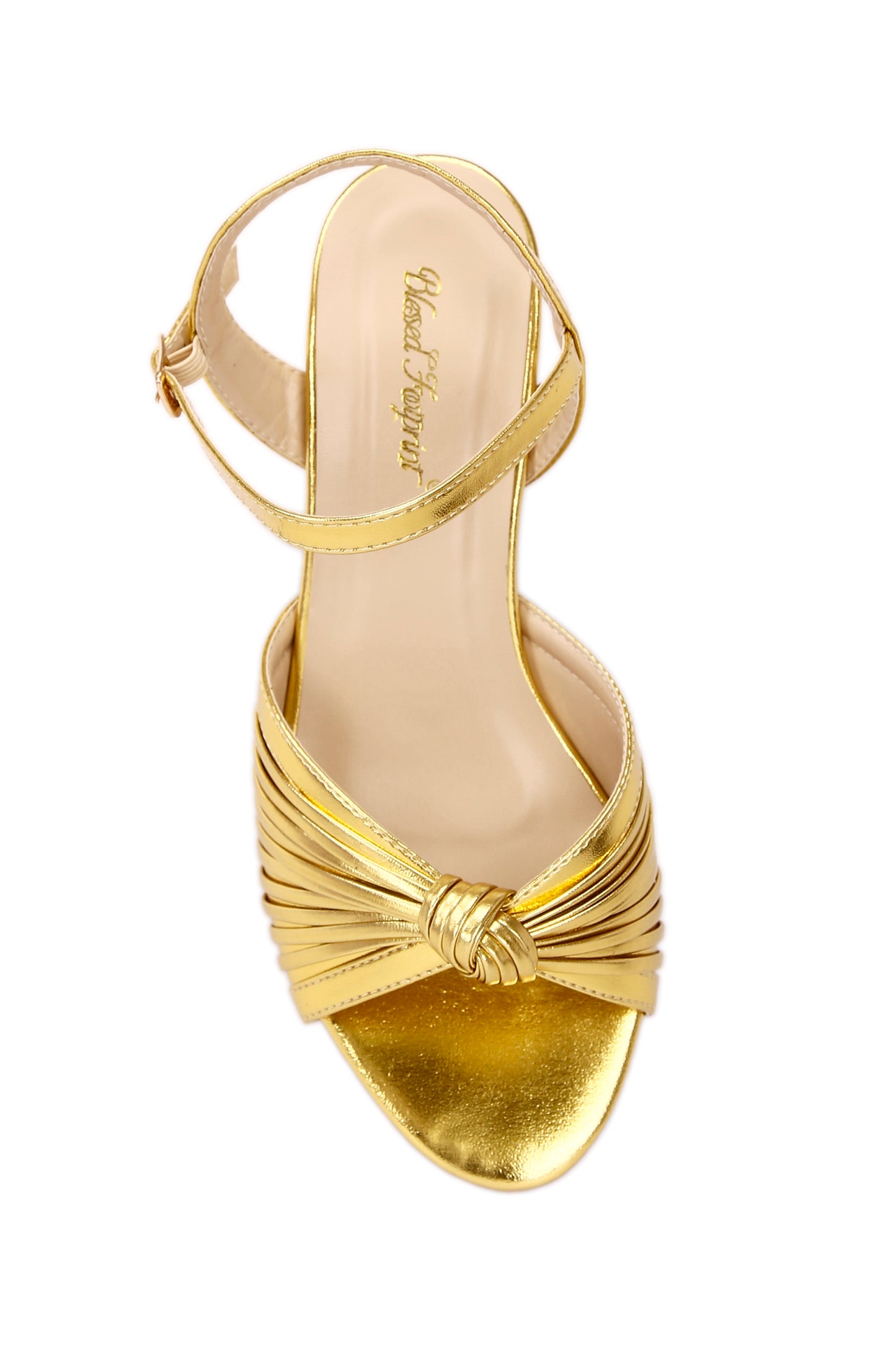 Metallic fabric thin straps fashionable mid-heel women's shoes 6914-1