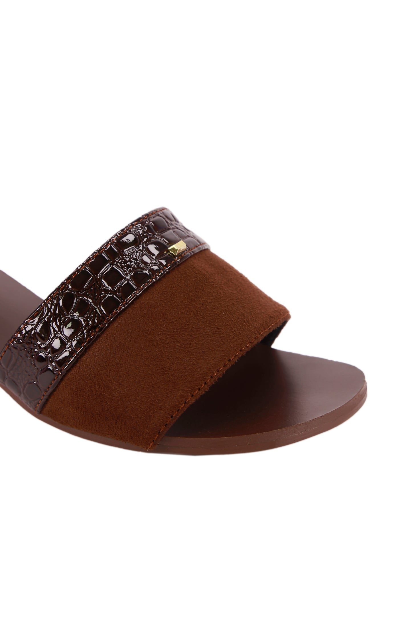 Women's leather sole mid-heel sandals
807-9