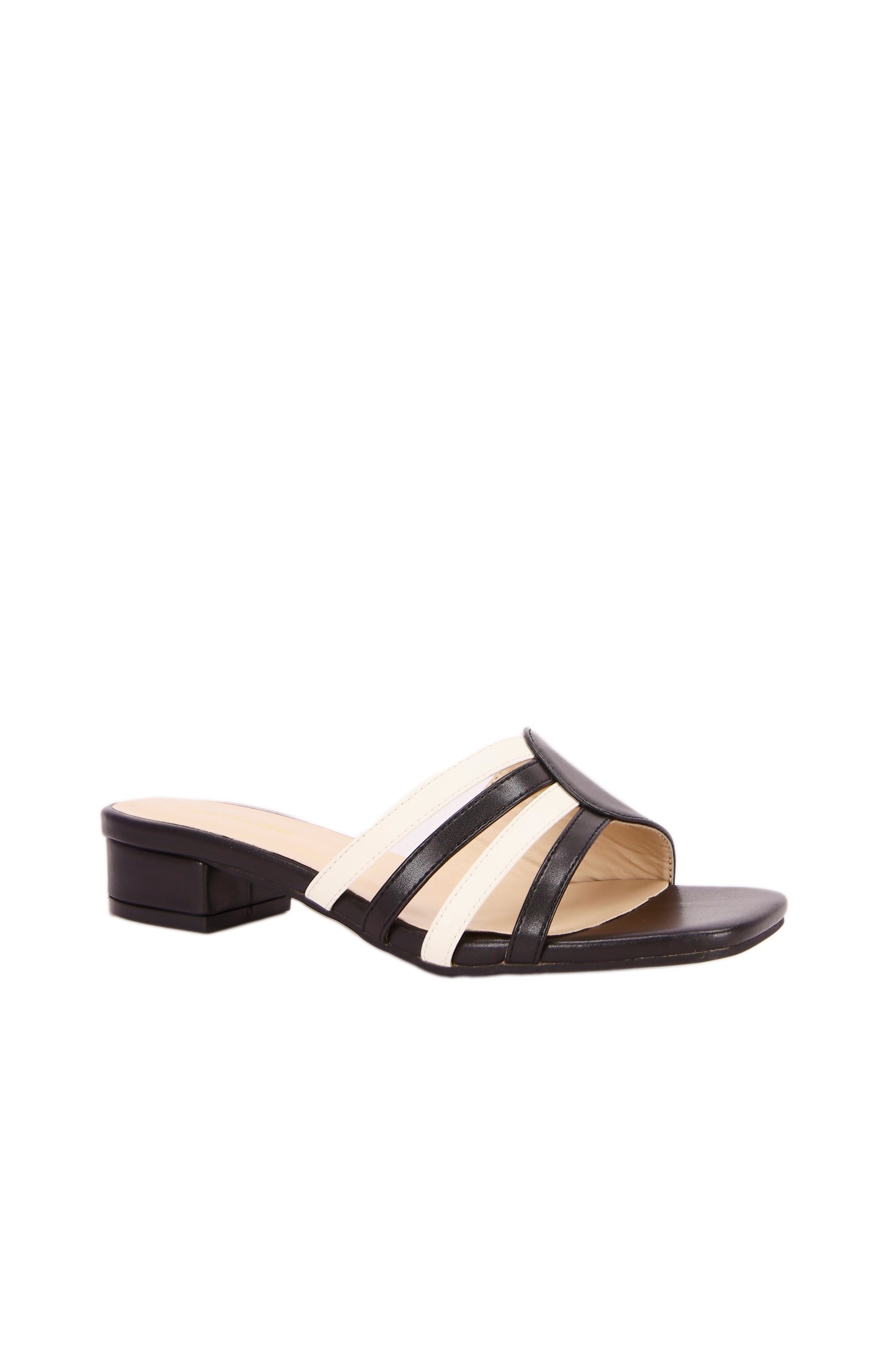 Black and white summer mid-heel women's shoes 9682-4