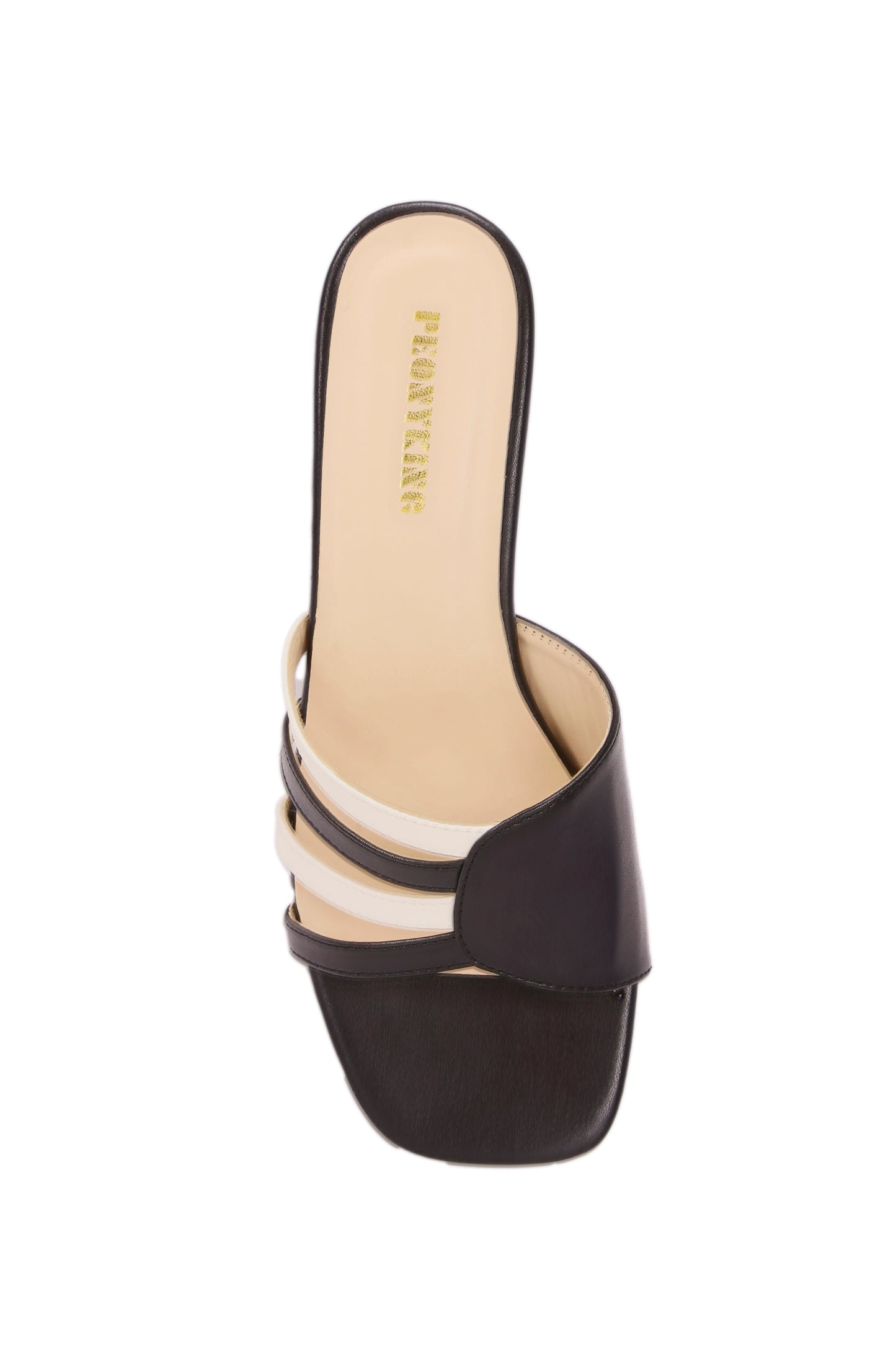 Black and white summer mid-heel women's shoes 9682-4