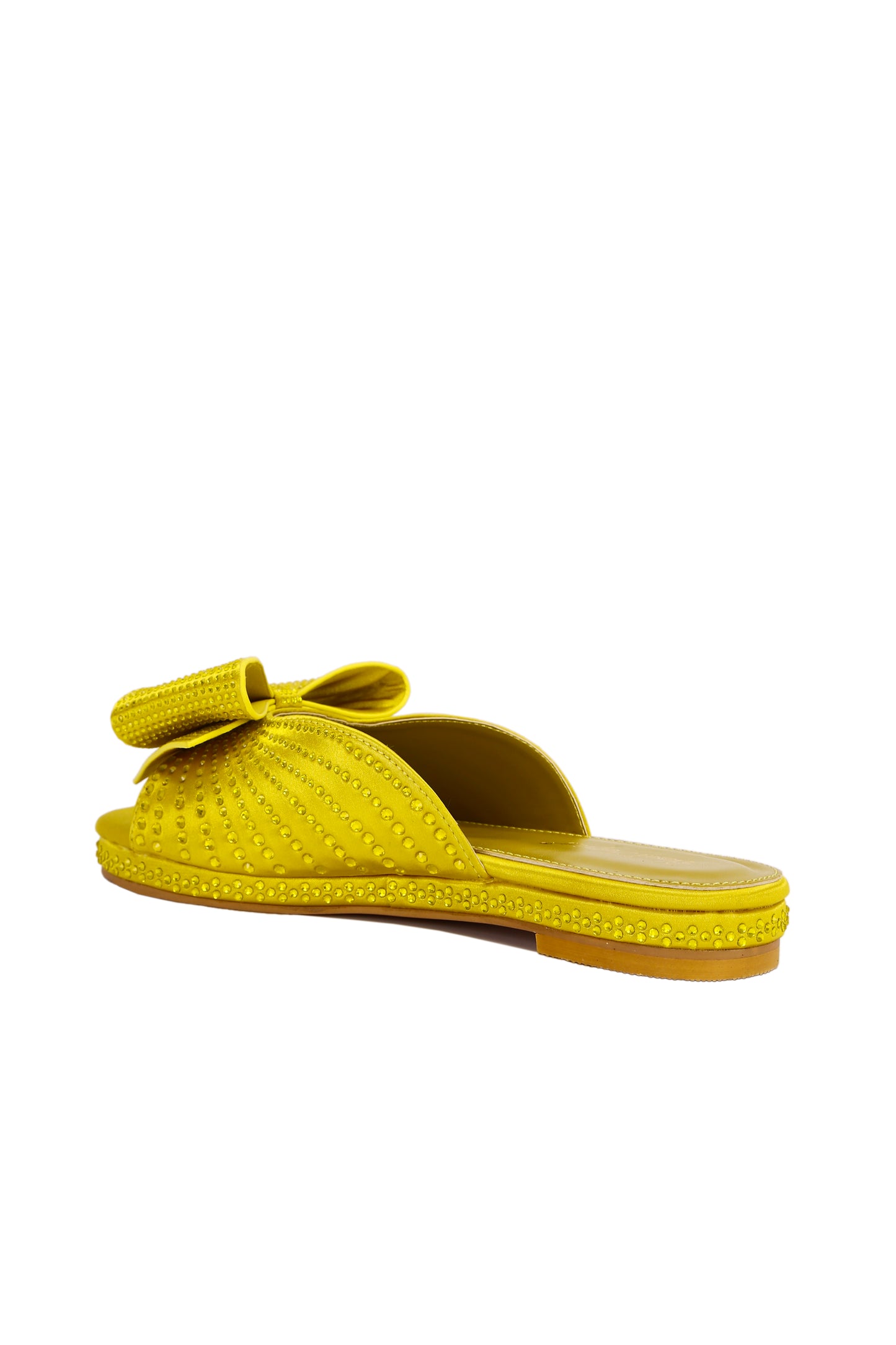 Fashionable Women's Yellow Bow Knot Decorated Suede-Like Anti-Slip Flat Heel Sandals, Beach Casual Slippers 6658-6