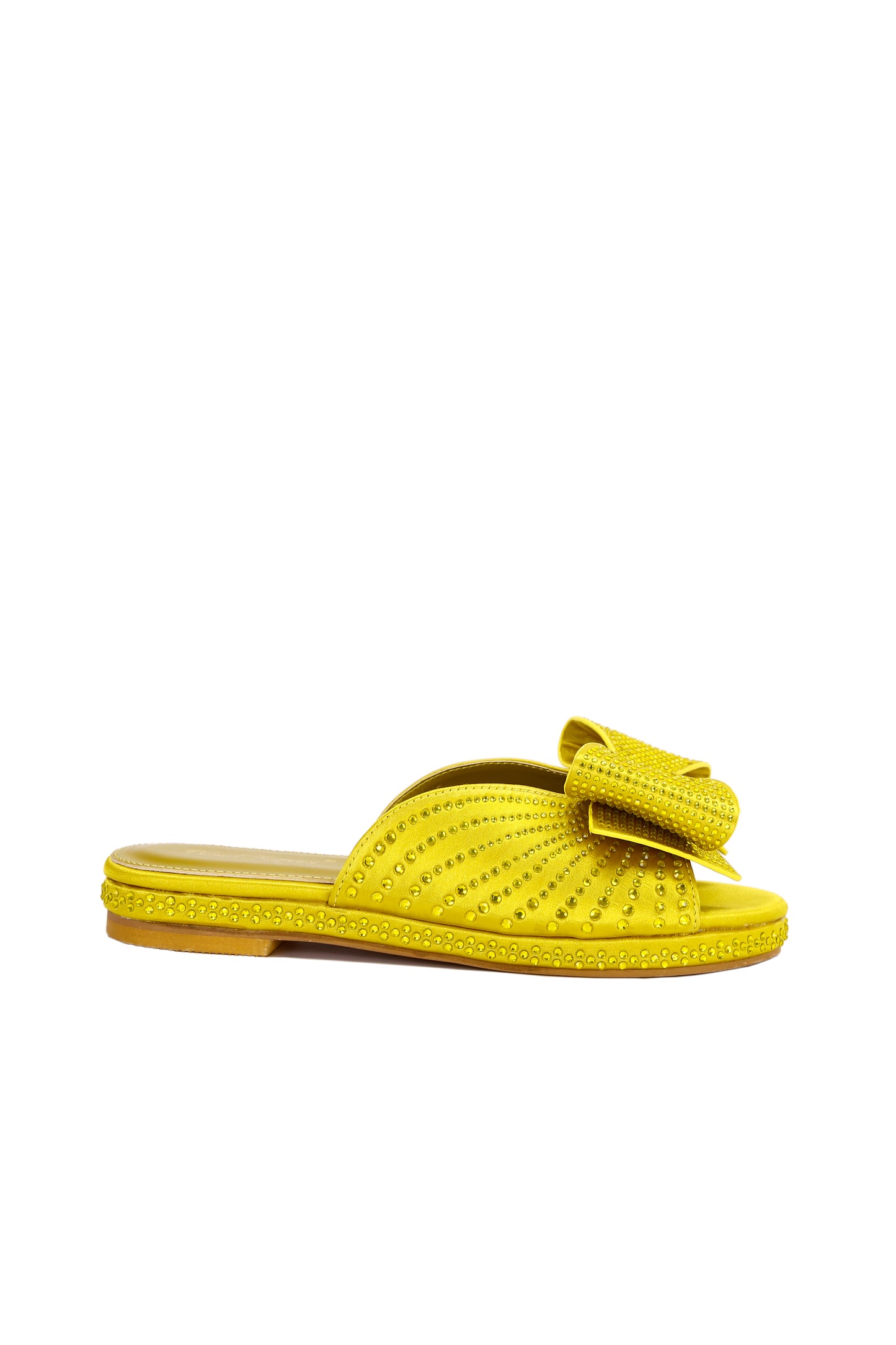 Fashionable Women's Yellow Bow Knot Decorated Suede-Like Anti-Slip Flat Heel Sandals, Beach Casual Slippers 6658-6