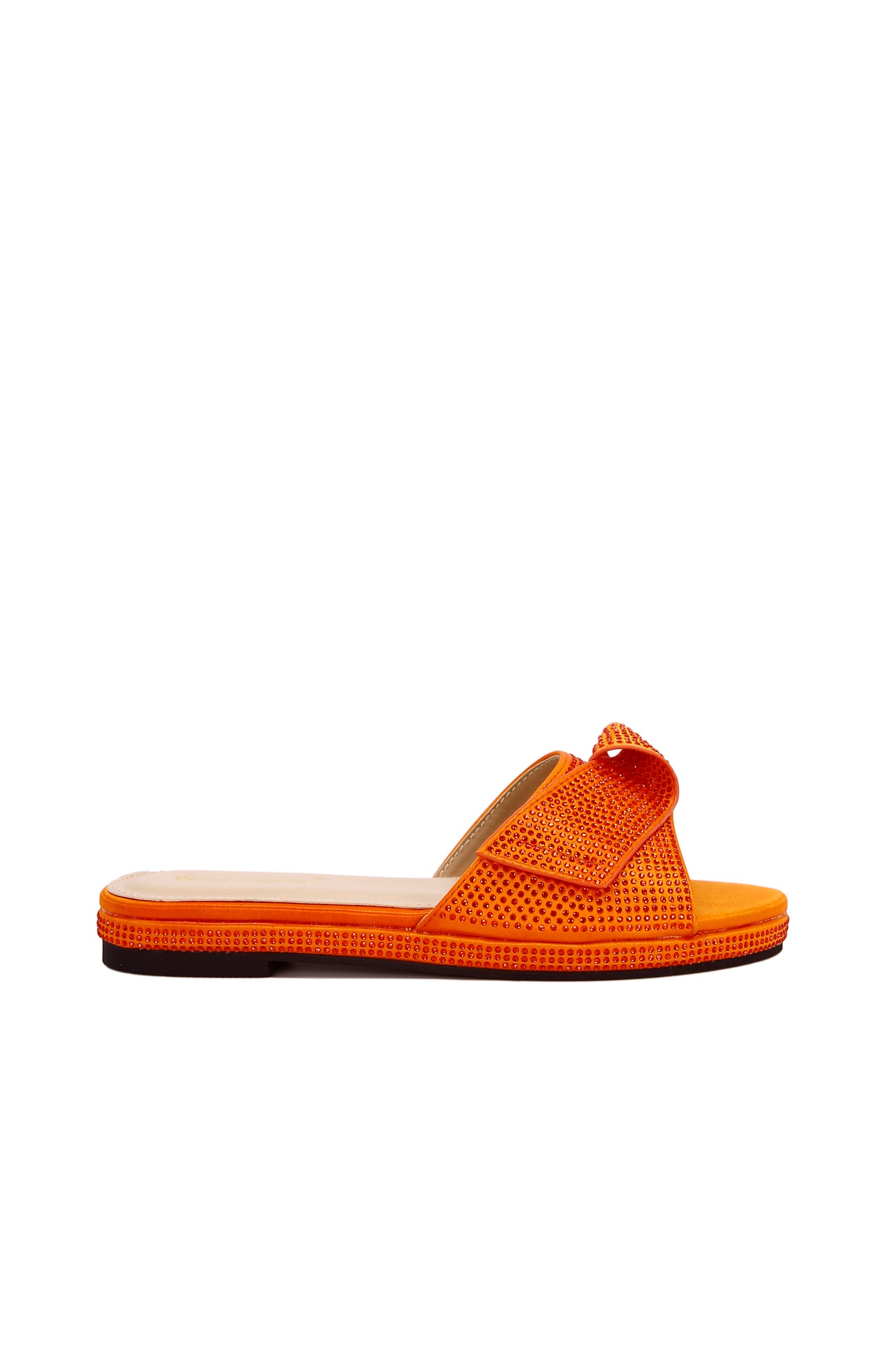 Fashionable Women's orange Bow Knot Decorated Suede-Like Anti-Slip Flat Heel Sandals, Beach Casual Slippers 6658-9