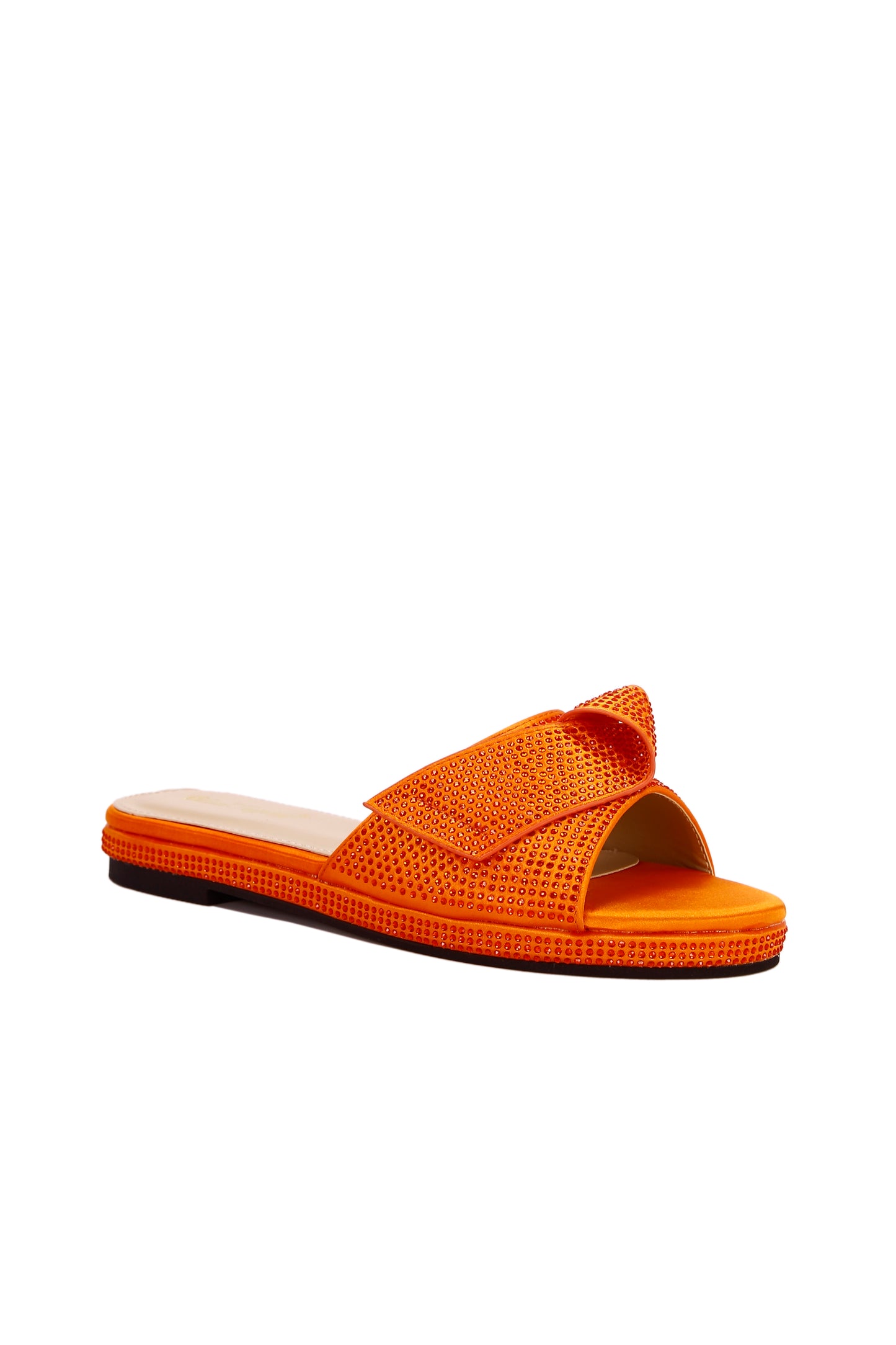 Fashionable Women's orange Bow Knot Decorated Suede-Like Anti-Slip Flat Heel Sandals, Beach Casual Slippers 6658-9