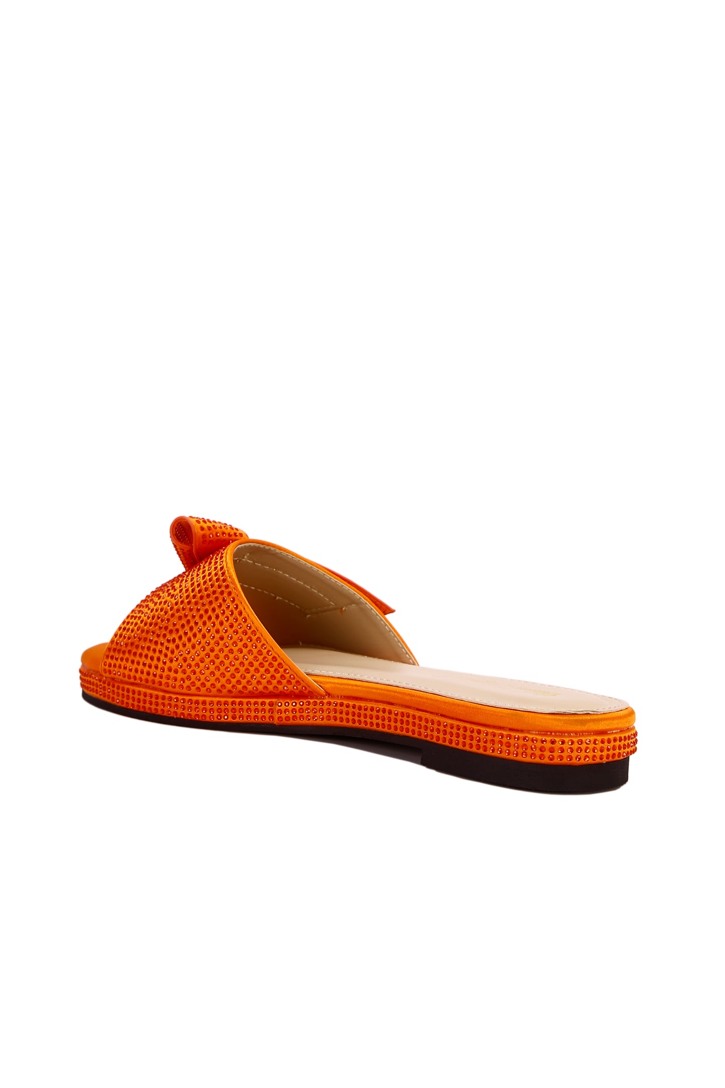 Fashionable Women's orange Bow Knot Decorated Suede-Like Anti-Slip Flat Heel Sandals, Beach Casual Slippers 6658-9