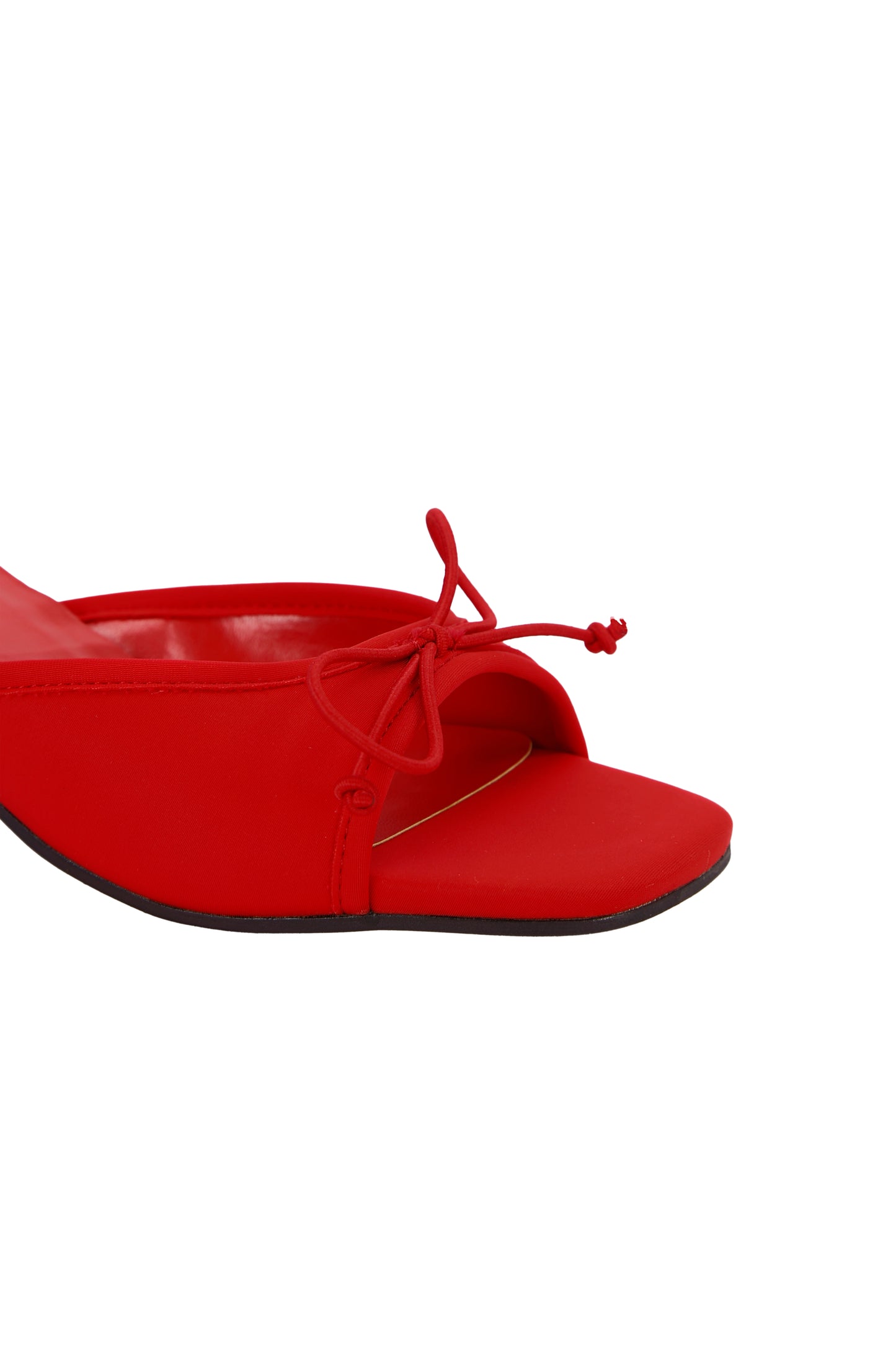 Red New Arrival Square Toe Silk Fabric Open Toe High Heel Sandals, Versatile Minimalist Flat Heels for Women 8530-1