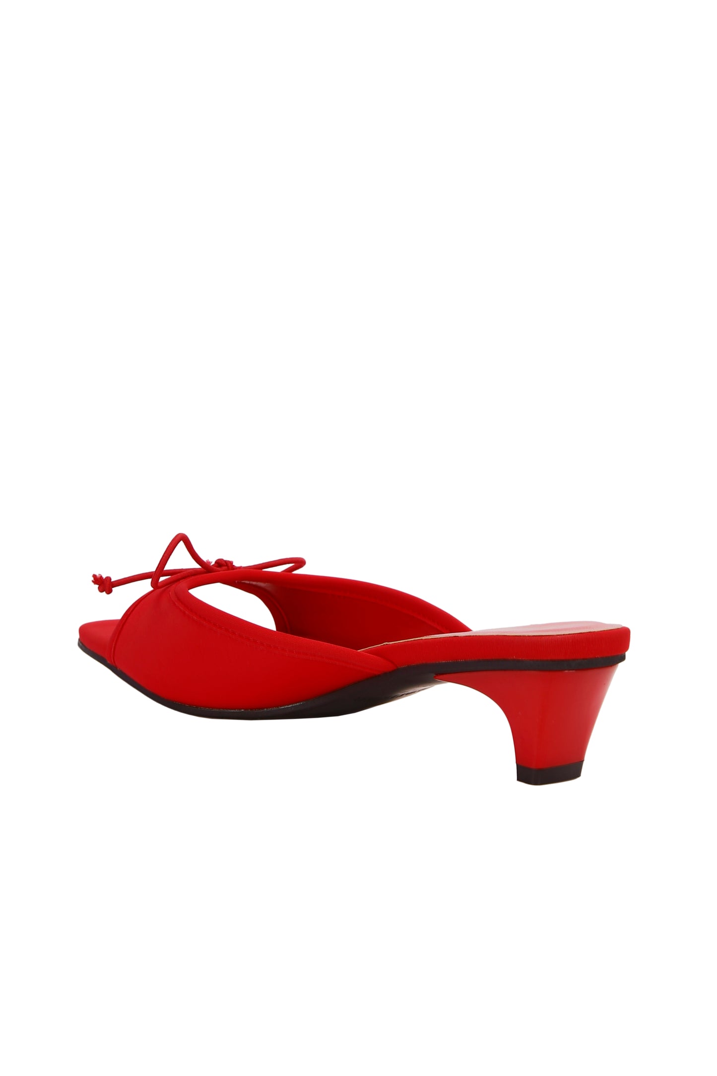 Red New Arrival Square Toe Silk Fabric Open Toe High Heel Sandals, Versatile Minimalist Flat Heels for Women 8530-1