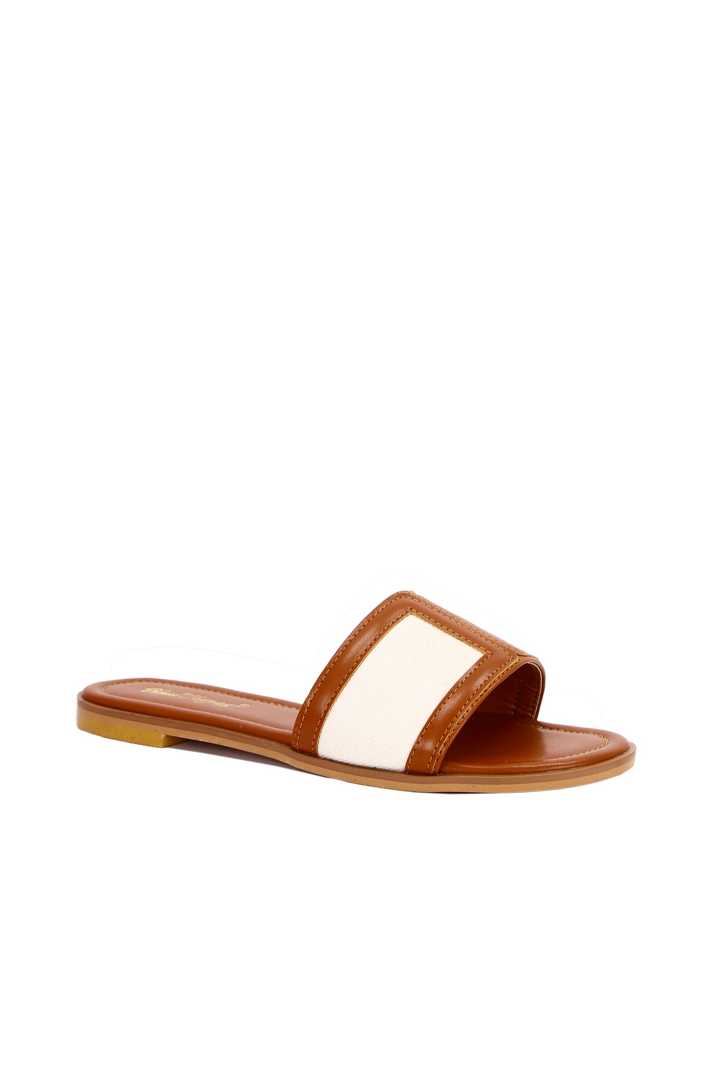 Wide Fit Women's Casual Flat Slippers, Round Toe Non-Slip Slides, Indoor Outdoor Beach Sandals 868-18
