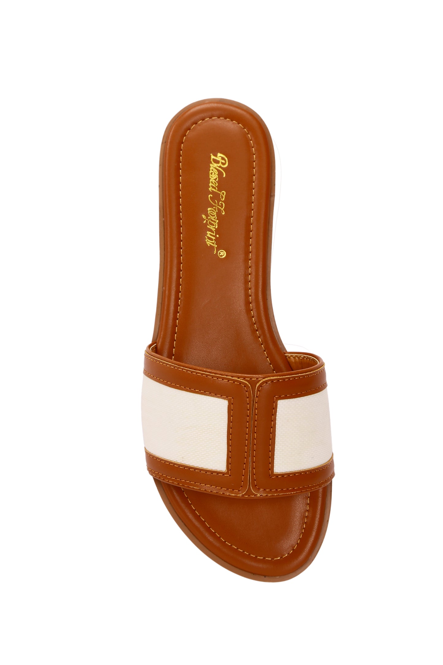Wide Fit Women's Casual Flat Slippers, Round Toe Non-Slip Slides, Indoor Outdoor Beach Sandals 868-18