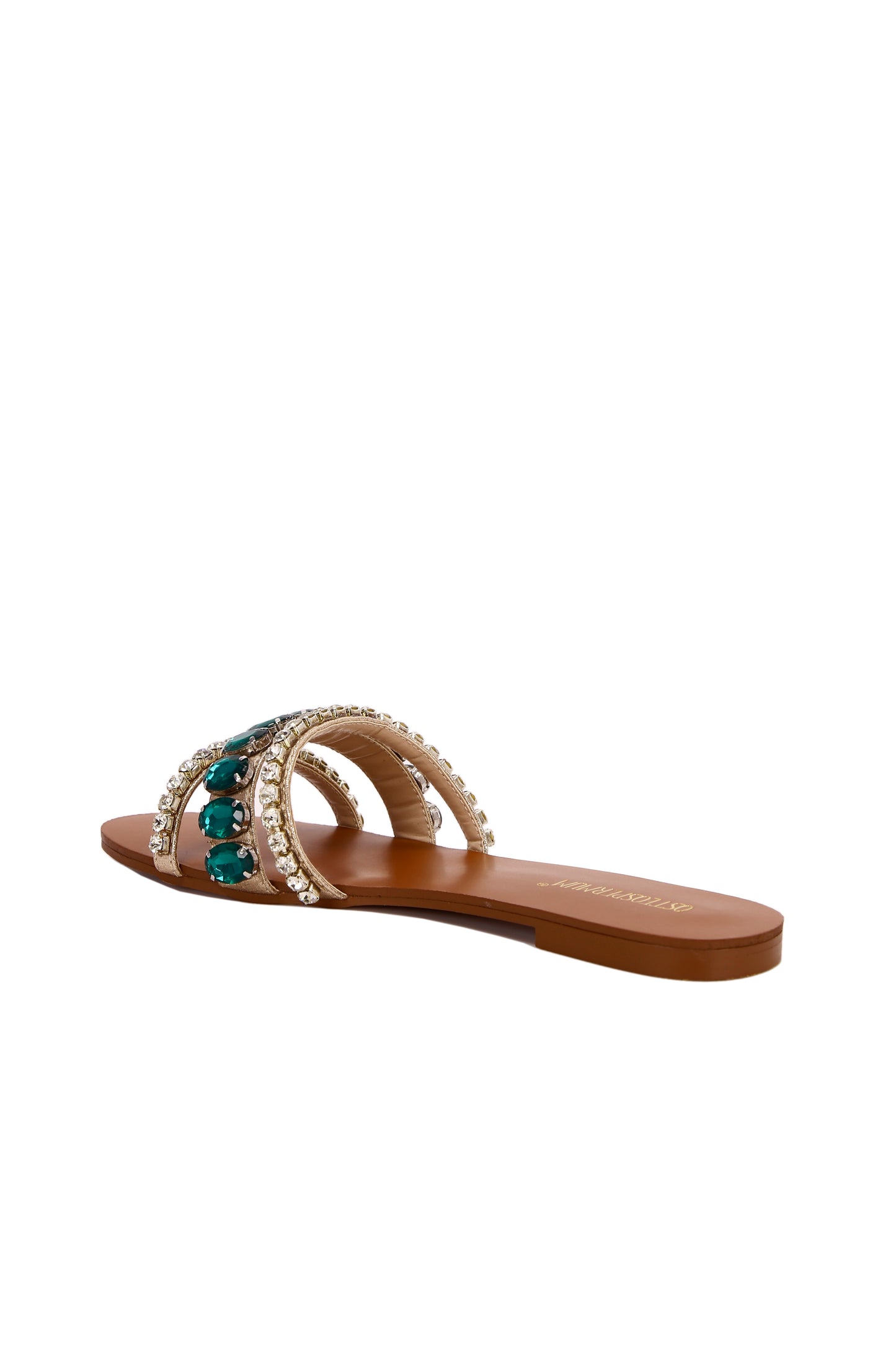 Emerald Gloss Slide Sandals