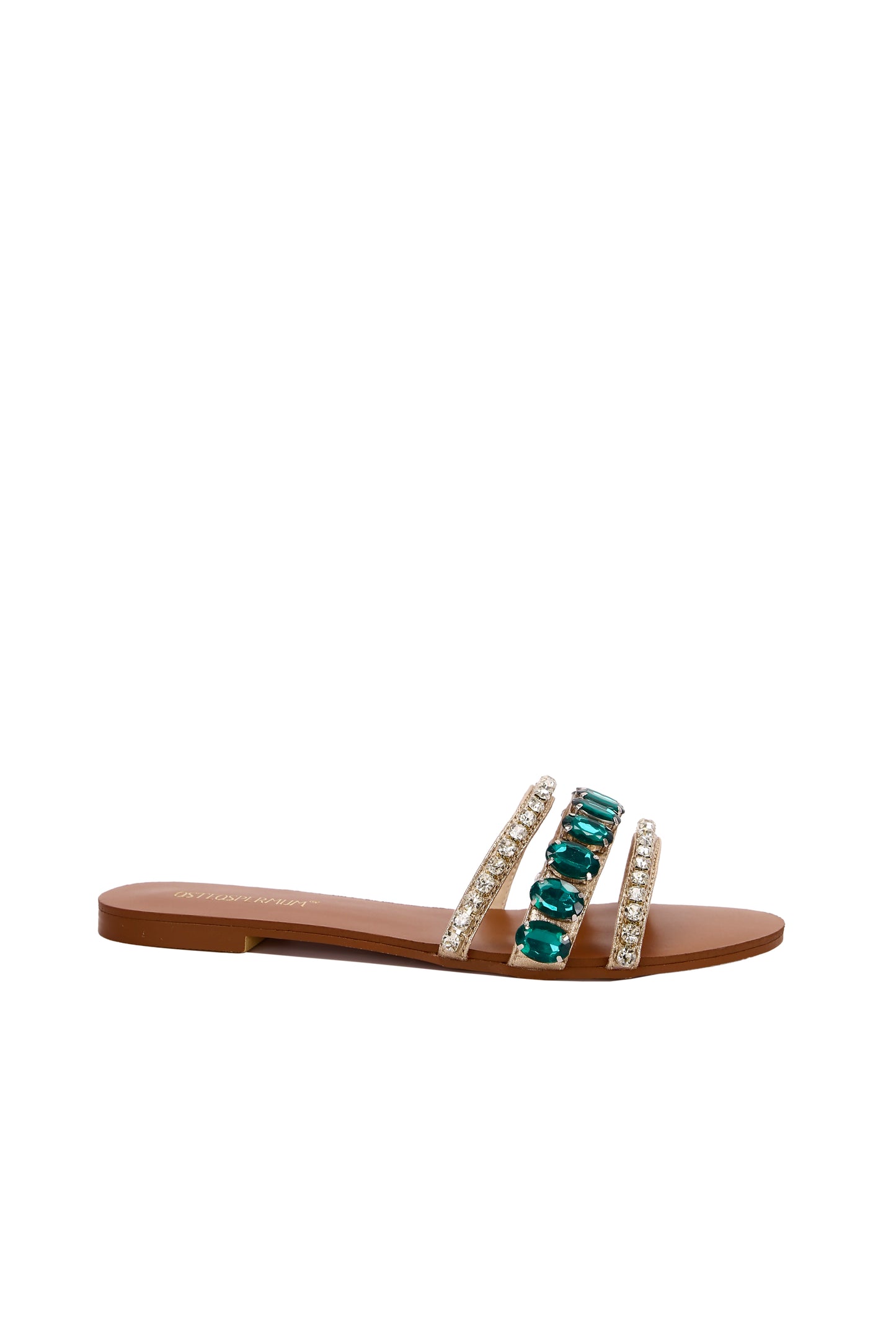 Emerald Gloss Slide Sandals