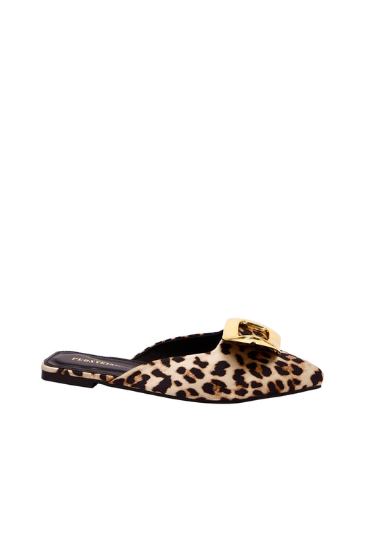 Peonyking leopard print slingback closed toe shoes