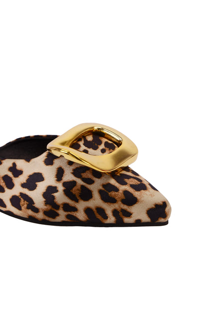 Peonyking leopard print slingback closed toe shoes