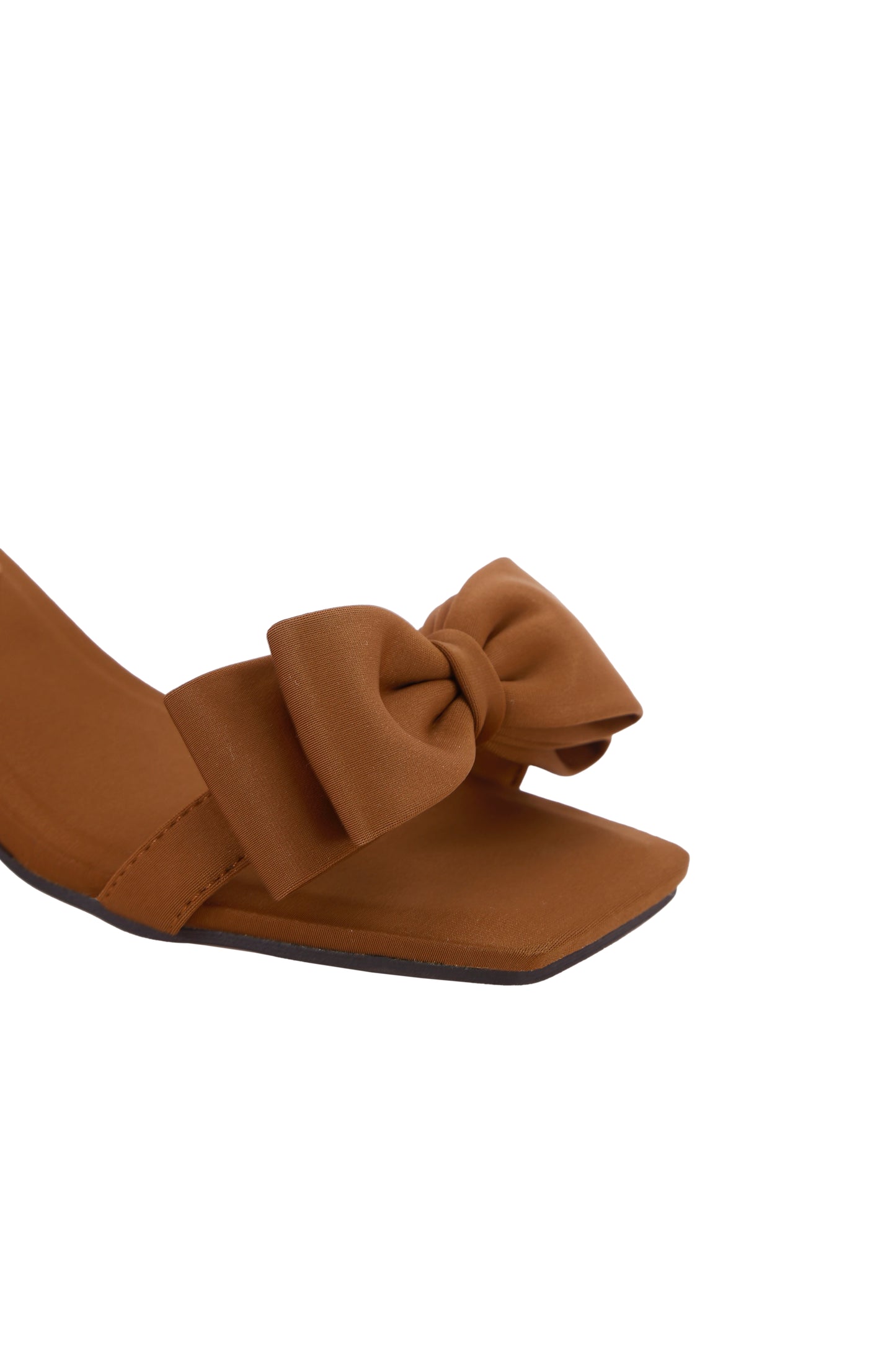 Women's Bow Decor Pointed Toe Elastic Strap High Heel Sandals, Elegant For Party, Commute And Daily Wear, Fashion Satin Brown High Heel Shoes For Summer And Autumn Valentines  7909-5